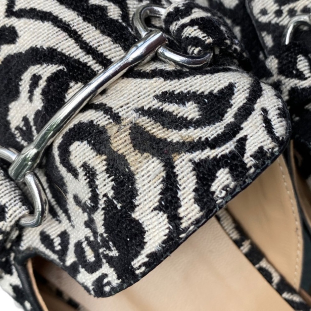 Topshop Kylie tapestry black white loafer shoes 39 - Picture 6 of 11
